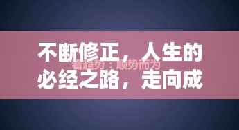 不断修正，人生的必经之路，走向成功的关键所在