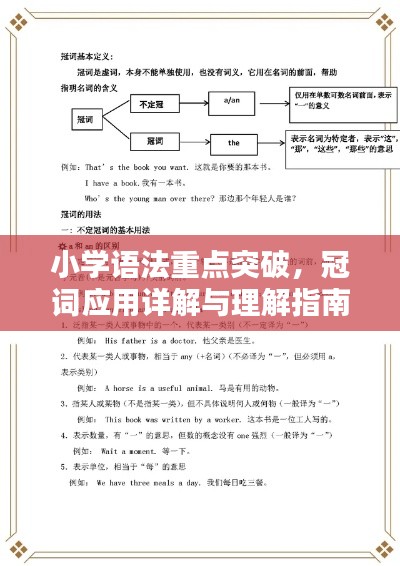 小学语法重点突破，冠词应用详解与理解指南