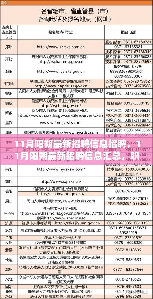 11月阳朔最新招聘信息汇总，职业发展的理想选择