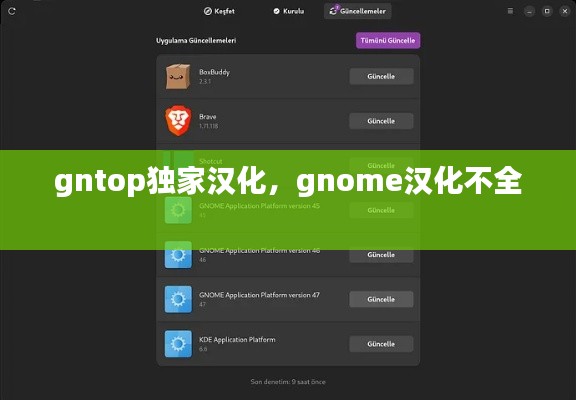 gntop独家汉化，gnome汉化不全 