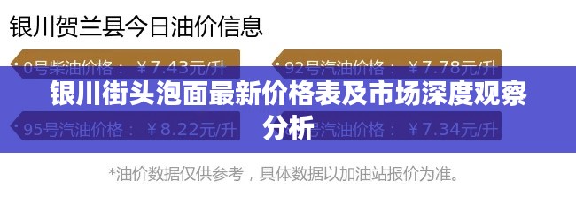 银川街头泡面最新价格表及市场深度观察分析